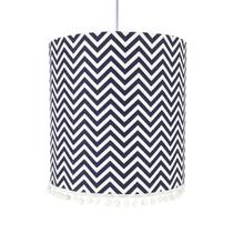 Lustre Tubular Pompom Chevron Marinho Quarto Bebê Infantil Menino Menina