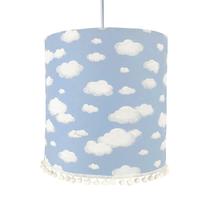 Lustre Tubular Pompom Nuvem Azul Quarto Bebê Infantil Menino Lustre Tubular Pompom Nuvem Azul Quarto Bebê Infantil Menino