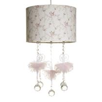 Lustre Tubular Rosa Com Bailarinas Quarto Bebê Infantil Menina