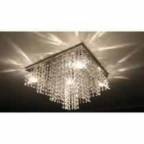 Lustre vai montado,base 38x38 cm cristal legítimo k9