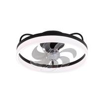 Lustre Ventilador Ivory Black LED Multicor Bluetooth Controle Remoto Bivolt