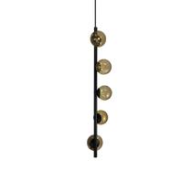 Lustre Vertical Figo PRETO - 5 Globos Esfera de Vidro Âmbar Lustre Vertical Figo PRETO - 5 Globos Esfera de Vidro Âmbar