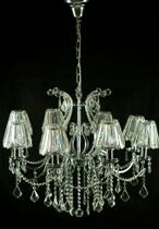 Lustres de Cristal com cúpulas de vidros transparentes para 8 lâmpadas E14