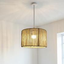 Lustres Luminária Pendente de Teto Fibra Natural Sisal Rústico Palha 30cm com Fio
