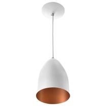 Lustres Pendente Cone Branco/Cobre Sala Cozinha Quarto