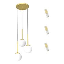 Lustres Pendente Globo12 Luminária Cozinha Dourado + Lâmpada