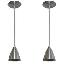 Lustres pendentes cozinha americana balcão sala alumínio Par 17x13