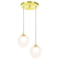 Lustres Pendentes Duplo Dourado Harmony Bolinha Ambar