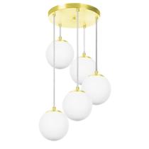 Lustres Pendentes Quíntuplo Orby Bolinha Dourado Lustres Pendentes Quíntuplo Orby Bolinha Dourado