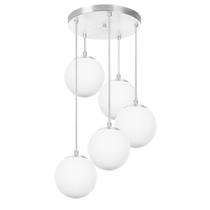 Lustres Pendentes Quíntuplo Orby Bolinha Escovado Lustres Pendentes Quíntuplo Orby Bolinha Escovado