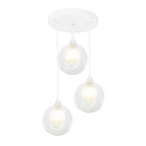 Lustres Pendentes Triplo Harmony Bolinha Branco