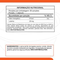 Luteína 20mg 60 cápsulas Visão Proteção Ocular Retina Saudável Luteína 20mg 60 cápsulas Visão Proteção Ocular Retina Saudável