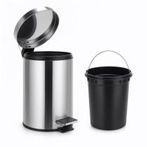 Luti Shop Lixeira Inox 7 Litros Cesto de Lixo Removível Balde Pedal Aço Inoxidável Multiuso Luti Shop Lixeira Inox 7 Litros Cesto de Lixo Removível Balde Pedal Aço Inoxidável Multiuso