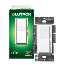 Lutron, Diva Branca C.L Dimmer para Lâmpadas LED Dimmable, Halogen e Incandescent, Single-Pole ou 3-Way, DVCL-153P-WH, 1 pack