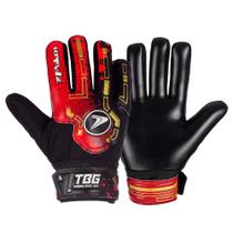 Luva 7Poker Futebol de Campo Training Basic Junior Preto Vermelho Dourado