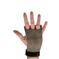 Luva Academia Couro 3 Dedos Musculação Cross Treino Protetor Mãos