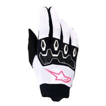 Luva Alpinestars Full Bore V2 Feminina Preto Branco e Rosa Tamanho:M Luva Alpinestars Full Bore V2 Feminina Preto Branco e Rosa Tamanho:M