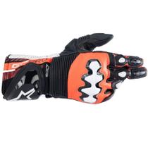 Luva Alpinestars Gp Pro R4 Preto e Vermelho Fluo Tamanho:G Luva Alpinestars Gp Pro R4 Preto e Vermelho Fluo Tamanho:G