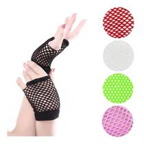 Luva Arrastão Curta para Fantasias Gótica Punk Rock - 10cm