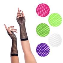 Luva Arrastão Longa Rede Gótico Punk Rock Fantasias - 27cm