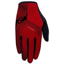 Luva Asw Flex Polygon Bike Vermelho Preto Bicicleta Luva Asw Flex Polygon Bike Vermelho Preto Bicicleta