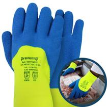 LUVA AZUL E AMARELA TERMICA COM FIO ACRILICO PREVEMAX - PAR Tamanho:M