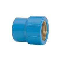Luva Azul PVC 20mm x 1/2'' PN 750 kPa - Junta Soldável e Roscável em Latão