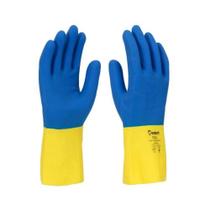 Luva Bicolor Látex/Neoprene 7 (P) - Proteção Química e Antiderrapante - Azul/Amarelo Luva Bicolor Látex/Neoprene 7 (P) - Proteção Química e Antiderrapante - Azul/Amarelo