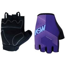 Luva Bike Asw Flex Polygon Meio Dedo Feminina Roxa
