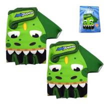 Luva Bike Infantil Meio Dedo - Verde - P