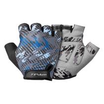 Luva Bike Poker Antishock Gel Energy-Preto/Azul/Cinza-P (Br)