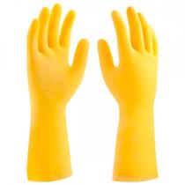 Luva Borracha Mucambo Amarela Pro 280 Forrada Antiderrapante - 6-P - Kit C/10 Pecas