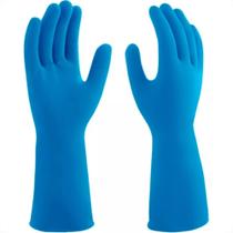 Luva Borracha Mucambo Azul Pro 137 Lisa Antiderrapante - 8-G - Kit C/10 Pares Luva Borracha Mucambo Azul Pro 137 Lisa Antiderrapante - 8-G - Kit C/10 Pares