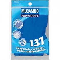 Luva Borracha Mucambo Azul Pro 137 Lisa Antiderrapante - 8-G . / Kit C/ 10 Peca