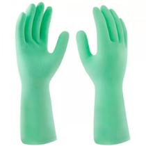 Luva Borracha Mucambo Verde Pro 250 Forrada Antiderrapante - 7-M . / Kit C/ 10 Pares
