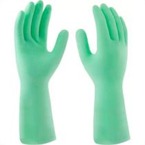 Luva Borracha Mucambo Verde Pro 250 Forrada Antiderrapante - 7-M - Kit C/10 Pecas