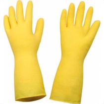 Luva Borracha Sanro Forrada Antiderrapante Light Amarela P - Kit C/10 Pecas