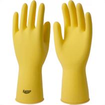 Luva Borracha Sanro Forrada Antiderrapante Top Amarela P - Kit C/10 Pares Luva Borracha Sanro Forrada Antiderrapante Top Amarela P - Kit C/10 Pares