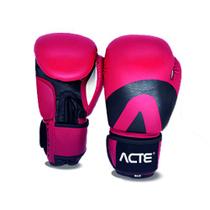 Luva Boxe 14 OZ PVC Preta e Vermelha Acte