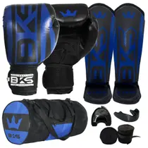 Luva Boxe Muay Thai - Caneleira Bolsa Bandagem Bucal - Bks