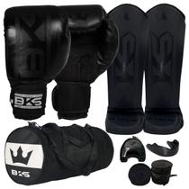 Luva Boxe Muay Thai - Caneleira Bolsa Bandagem Bucal - Bks