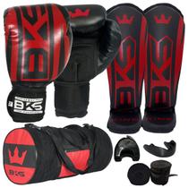 Luva Boxe Muay Thai - Caneleira Bolsa Bandagem Bucal - Bks