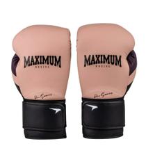Luva Boxe Muay Thai Profissional Cor PRO Bege e Roxo Maximum Pro Séries Cor:Bege+RoxoTamanho:14OZGenero:Unissex