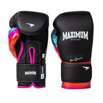Luva Boxe Muay Thai Profissional Cor PRO Preto e Azul Maximum Pro Séries Cor:Preta+AzulTamanho:14OZGenero:Unissex