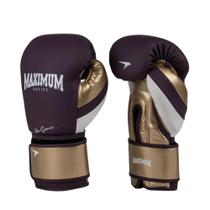 Luva Boxe Muay Thai Profissional Cor PRO Roxo e dourado Maximum Pro Séries