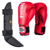 Luva Boxe Muay Thai Tradicional com Caneleira Free Style Fheras