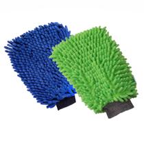 Luva chenille dupla face lavagem e limpeza automotiva microfibra macia