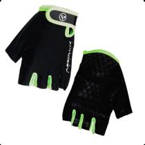 Luva Ciclismo Absolute Outfit Nero Meio Dedo Preto Verde P