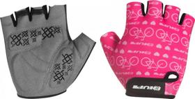 Luva Ciclismo HUPI Eco Dedo Curto Love Bike Rosa