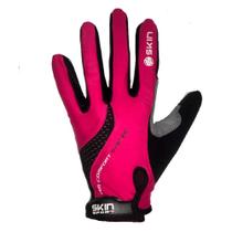 Luva Ciclismo Skin SS Air Gel Preta e Rosa Dedo Fechada